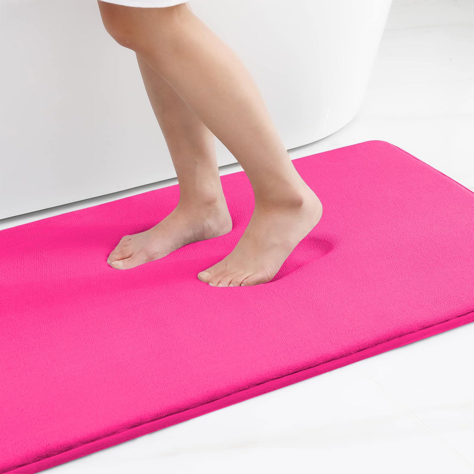 Smiry Memory Foam Bath Mat 36 x 24, Extra Soft Absorbent Bathroom Rugs Non Slip Bath Rug Runner for Shower Bathroom Floors, Deep
