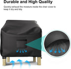 Brosyda Patio Chair Covers For Outdoor Furniture Waterproof 2 Pack, Lawn Chair Covers Heavy Duty Patio Furniture Covers, Large Covers For Lounge Lawn Deep Seat Black 36'W×34'D×32'H