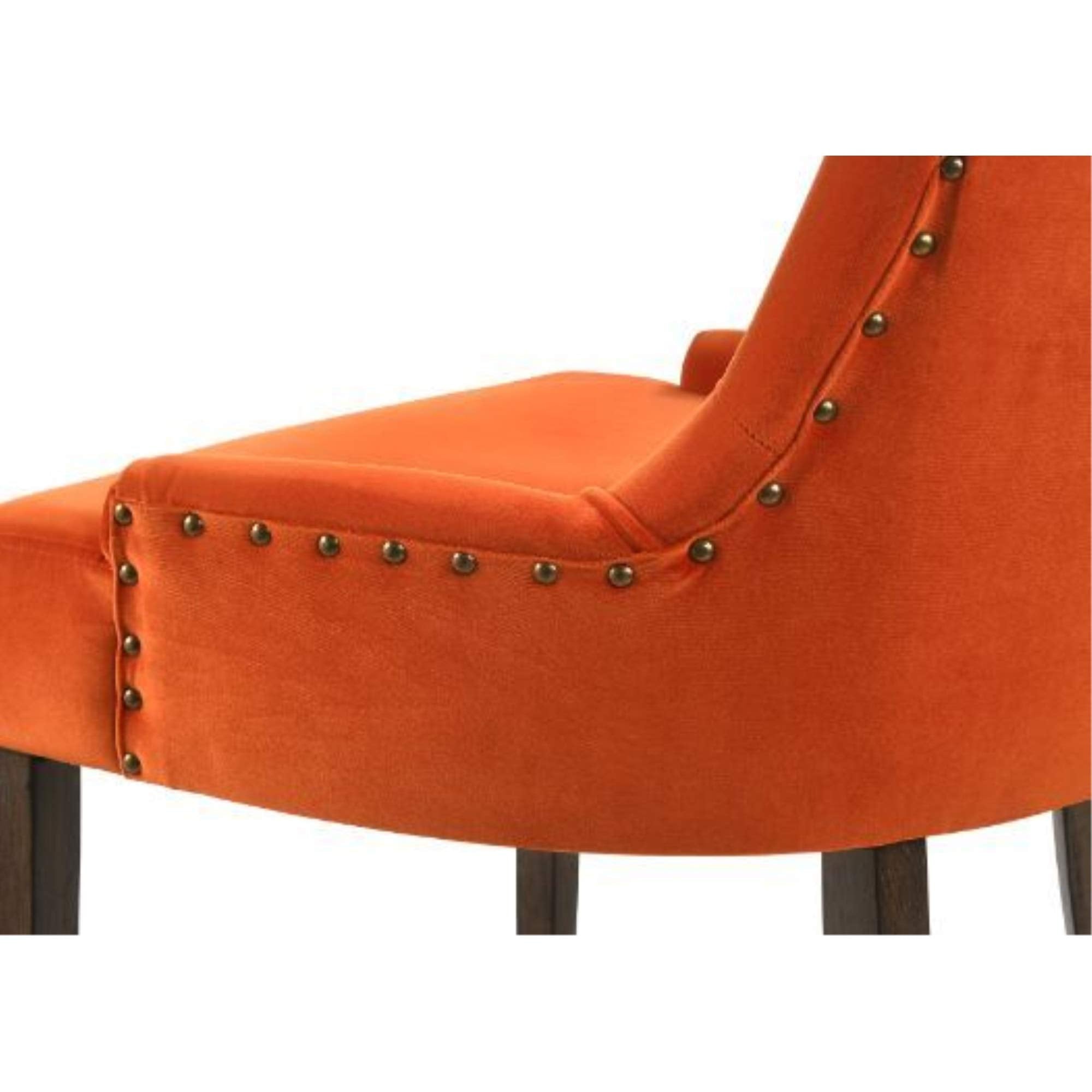 Acme Furniture Farren Side Chair in Orange Velvet & Espresso Finish