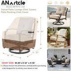Anartcle Outdoor Swivel Rocker Chair Cover 2 Pack,Patio Swivel Chair Covers For Outdoor Furniture(28W X 33D X 38.5H Inch),Rockin