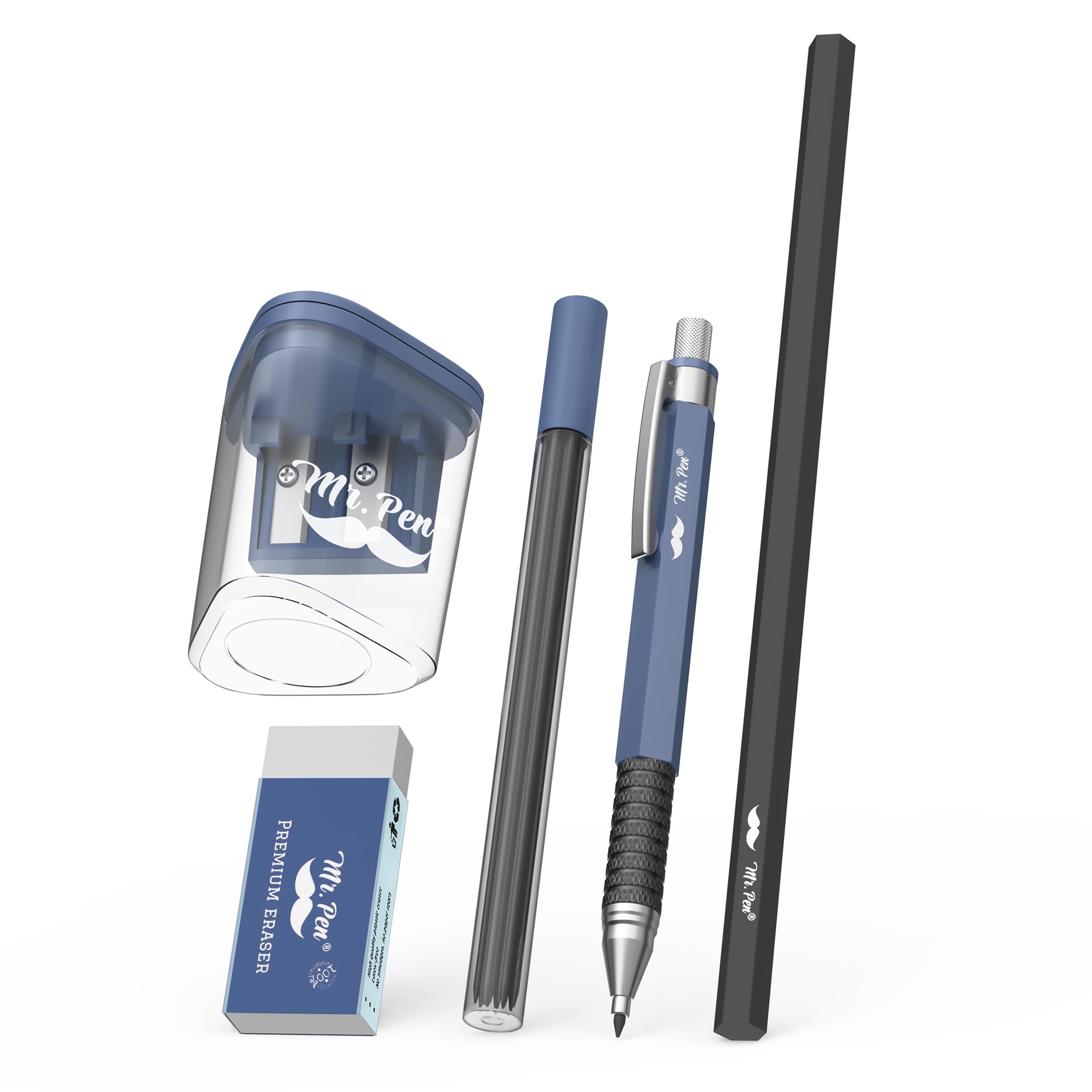 Mr. Pen- Mechanical Pencil Set, 5 Pcs, 2.0Mm Mechanical Pencil, 2.0Mm Lead Refill, Hb Pencil, Eraser, Sharpener, Mechanical Draf