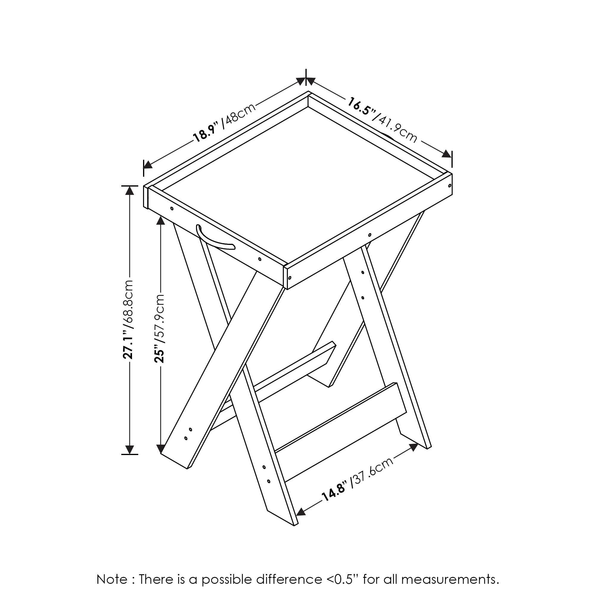 Furinno Classic Tray Table With Removable Tray, Espresso