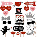 [USA-SALES] Valentines Day Photo Booth Props Wedding Photo Props, ATTACHED, NO DIY REQUIRED, Party Decorations Photo Booth Musta