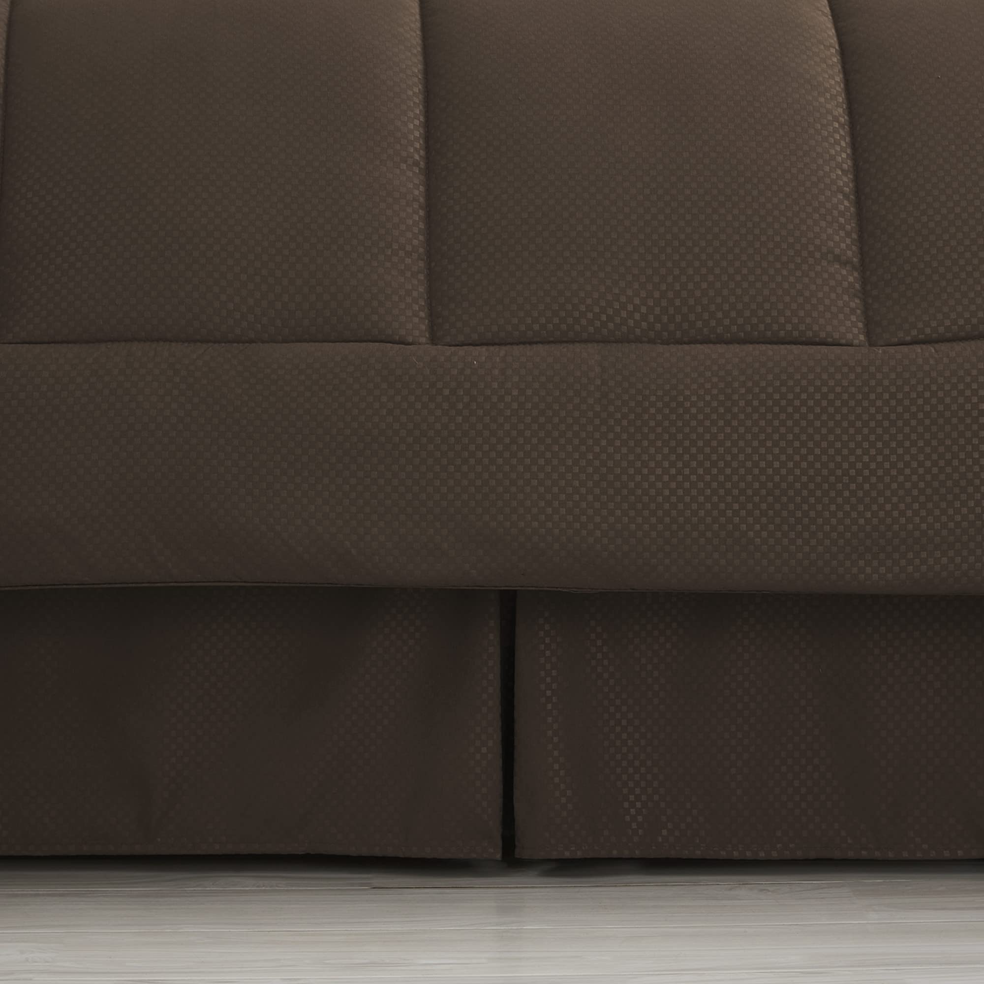 King Size Comforter Set 8 Piece Bed In A Bag With Bed Skirt, Fitted Sheet, Flat Sheet, 2 Pillowcases, 2 Pillow Shams, King, Checkered Chocolate