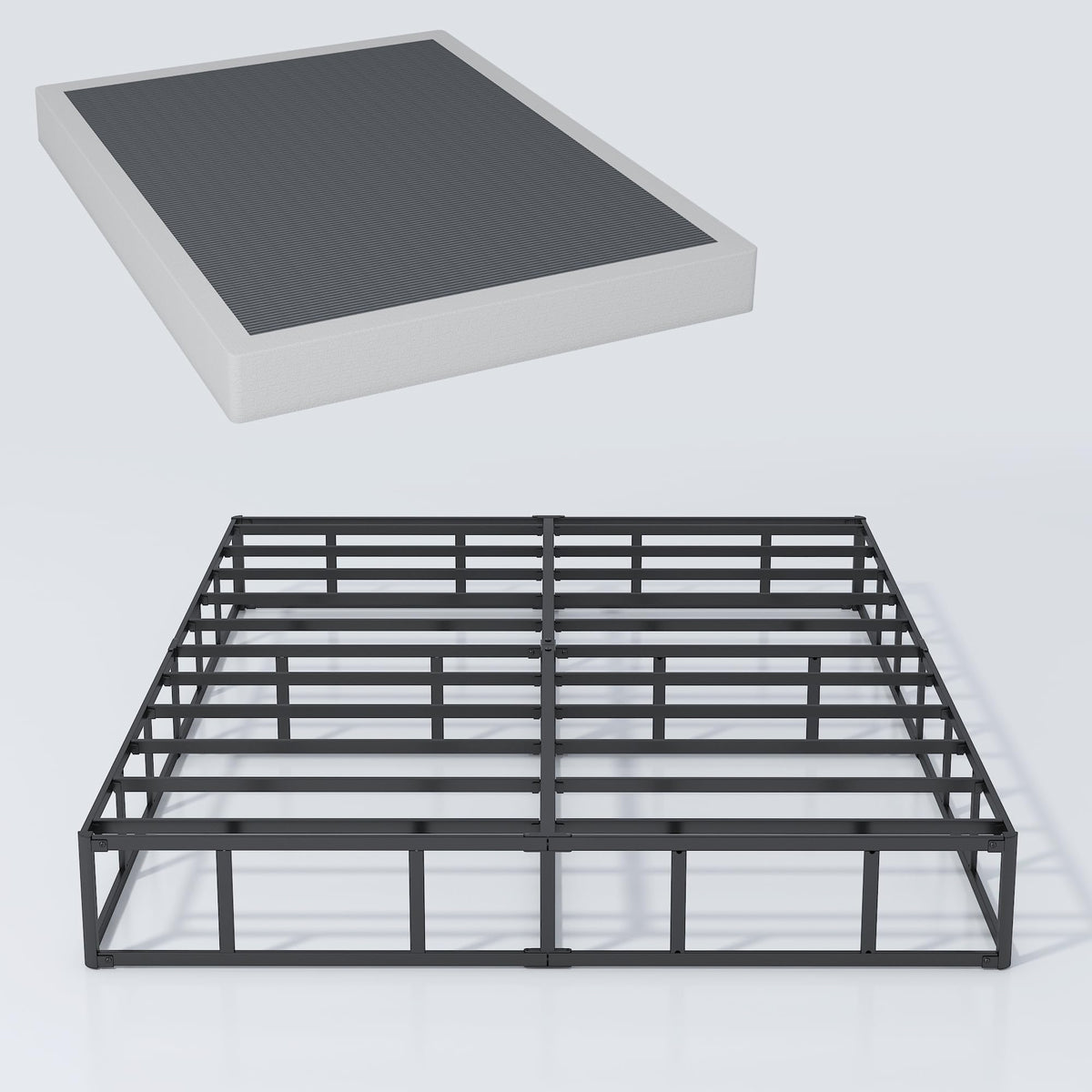 XINXINYAN Box Spring Queen Size 9 Inch High, Heavy Duty Queen Box Spring Mattress Foundation, Sturdy Metal Box Springs Only with