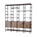 HomeRoots Medium Brown Wood and Metal Multi Shelves Shelving Unit