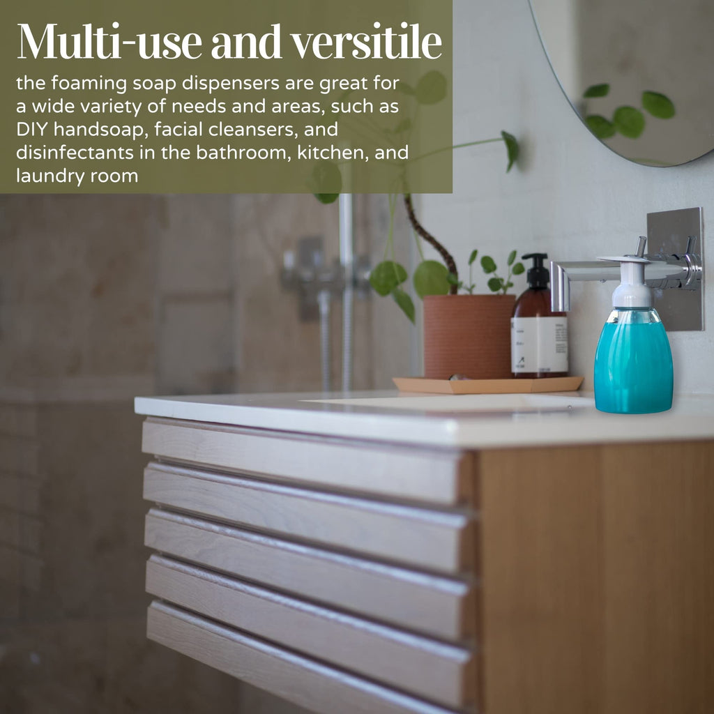 Clear Plastic Foaming Bathroom Countertop Soap Dispensers, Foaming Pump Bottles, Refillable Plastic Container For Liquid Soap, C