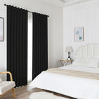 Joydeco Blackout Curtains For Bedroom 72 Inch Length,Back Tab/Rod Pocket 100% Blackout Living Room Drapes, Textured Thermal Insu