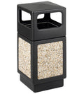 Faux Gravel Indoor/Outdoor Trash Can 38-Gallon / Black / Open Side