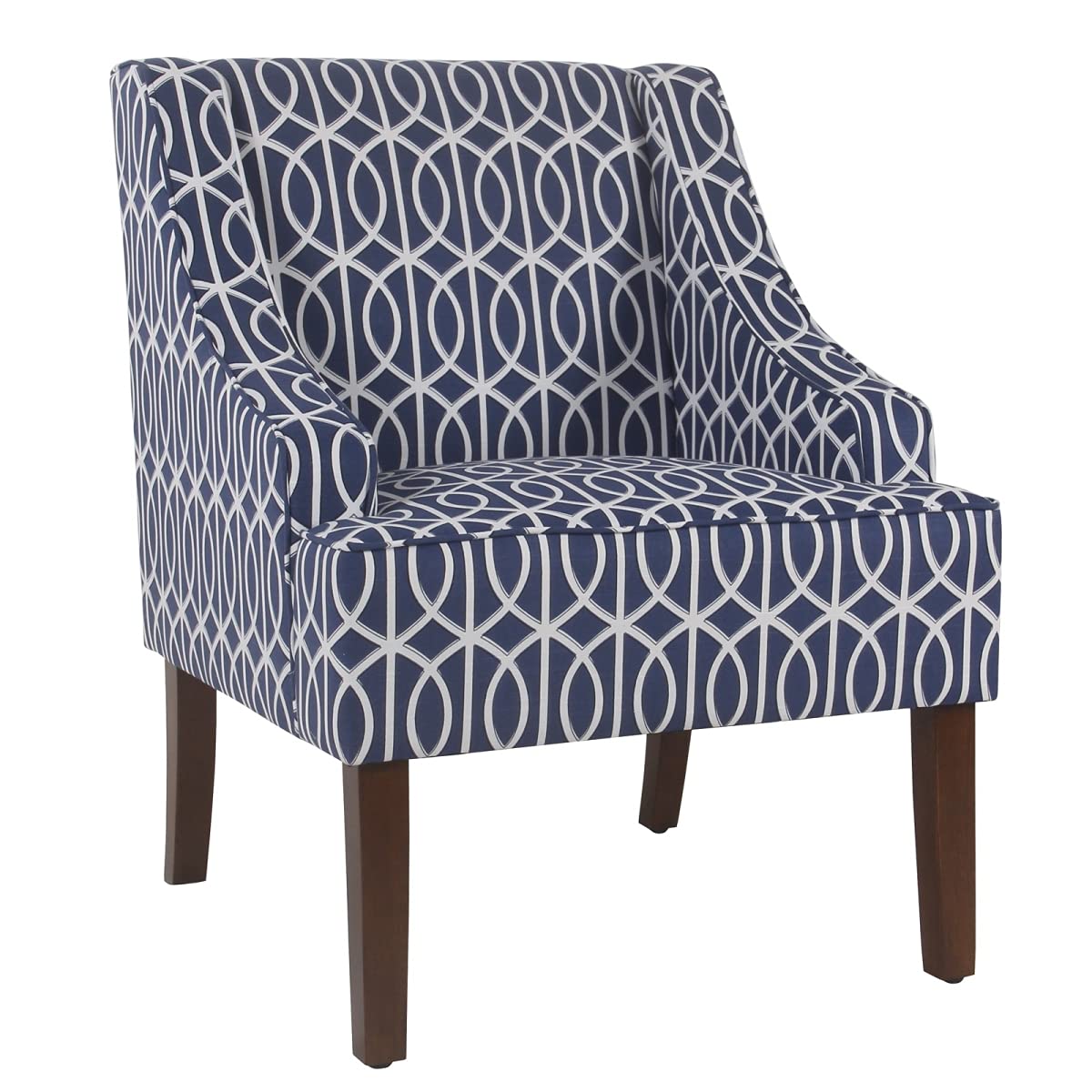 Benzara Bm194147 Wooden Fabric Upholstered Accent Chair With Swooping Armrests - Multi Color - 27.75 X 25 X 33.25 In.