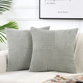Fancy Homi 2 Packs Grey Euro Decorative Throw Pillow Covers 26X26 Inch For Couch Bed, Rustic Farmhouse Boho Home Decor, Soft Cor