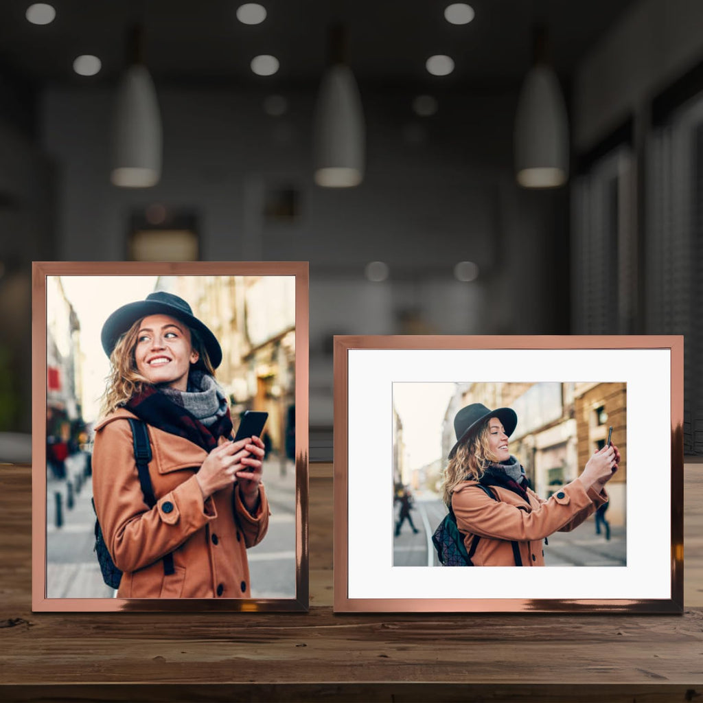 Bsrhome 11X14 Picture Frame 2 Pack, Made Of High Definition Plexiglass For 11 X 14 Rose Gold Frames,Display Pictures 8X10 With M