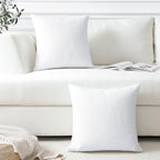 Otostar Linen Throw Pillow Covers Set Of 2 Decorative Square Pillowcases Cushion Covers 22X22 Inch For Home Decor Sofa Bedroom Car 55 X 55 Cm Pure White