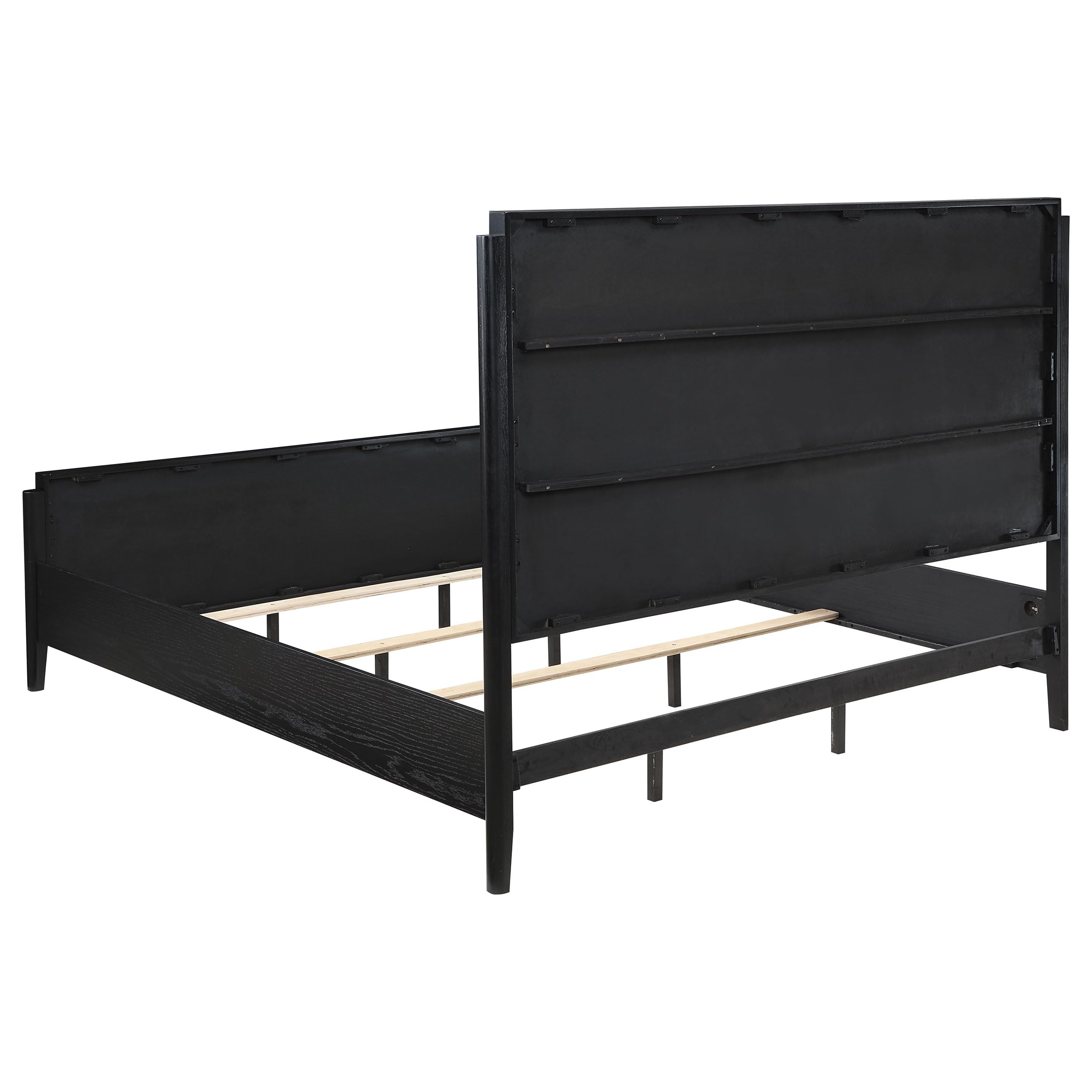 Coaster Home Furnishings Brookmead Transitional 4-Piece Bedroom Set California King Size Panel Bed Frame 60-inch Headboard Black 224711KW-S4