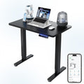 HUANUO One-Piece AI-Powered Electric Standing Desk, Smart APP, Compatible with Alexa & Google, Adjustable Height, 6 Memory Setti