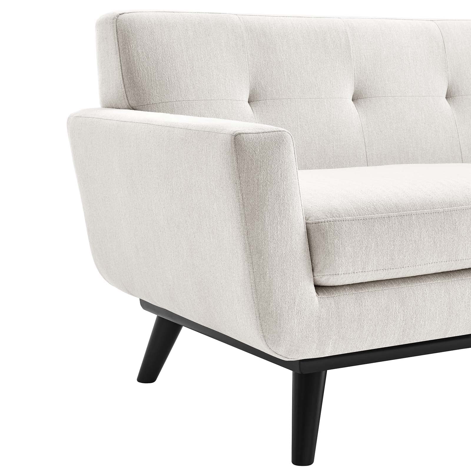 Modway Engage Modern Tufted Back Textured Fabric Loveseat In Ivory