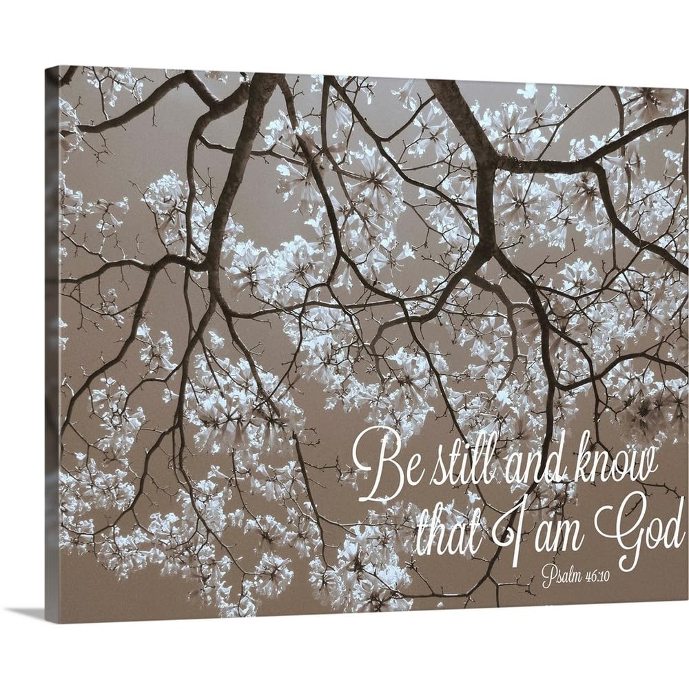 CANVAS ON DEMAND Be Still Canvas Wall Art Print by Gail Peck, Contemporary, Home Decor, Quote, Design Artwork, 45  x36in