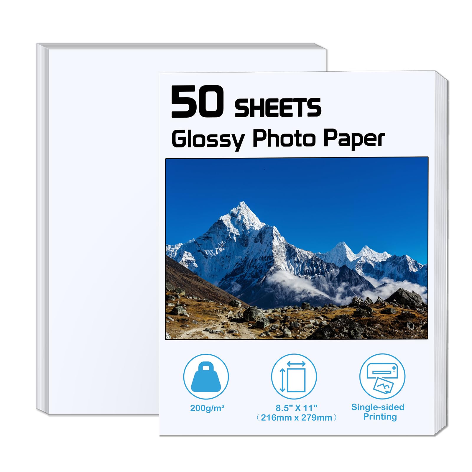 Zbeivan 8.5X11 Photo Paper, Glossy Photo Paper 50 Sheets, 8.5'X11' Inkjet Printer Photo Paper For Dye Ink, 200 Gsm
