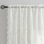 Finecity Lace Curtains 80 Inches Long 2 Panels Set Rustic Leaf Floral Knitted Vintage Lace Curtains For Bedroom Living Room Rod