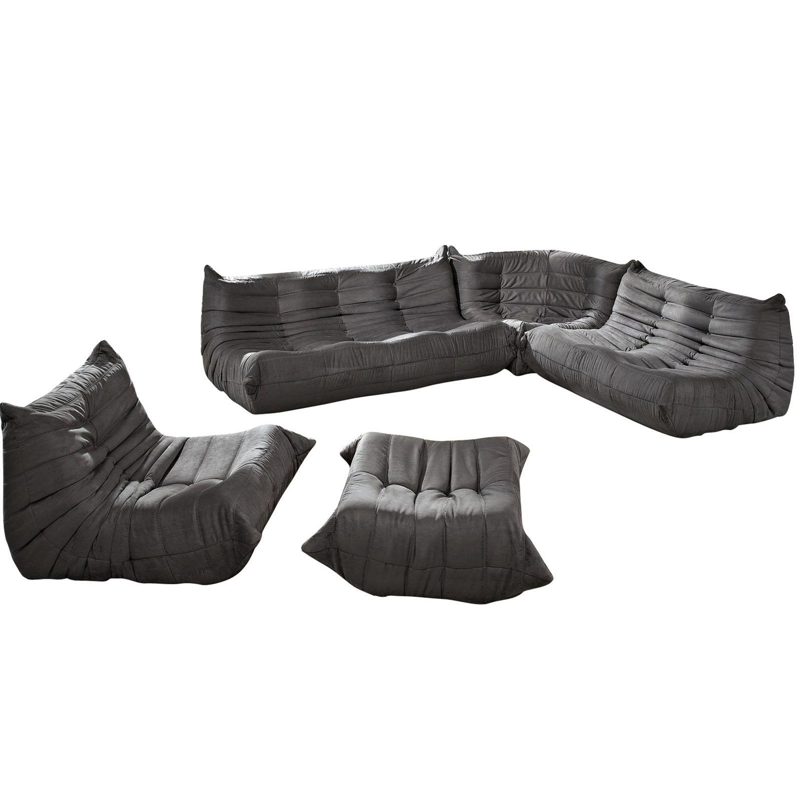 Modway Waverunner Sofa Set In Light Gray