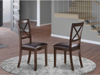 Lynfield  Dining  Chair  with  Faux  Leather  Upholstered  Seat  in  Cappuccino  Finish   Set  of  2-New