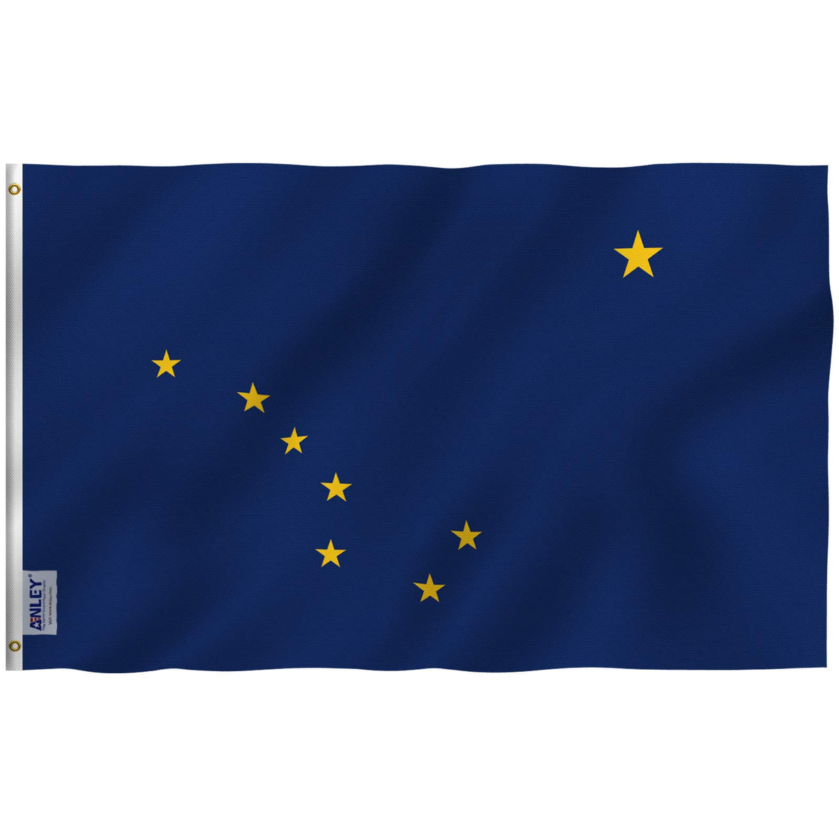Anley Fly Breeze 3X5 Foot Alaska State Polyester Flag - Vivid Color And Fade Proof - Canvas Header And Double Stitched - Alaska