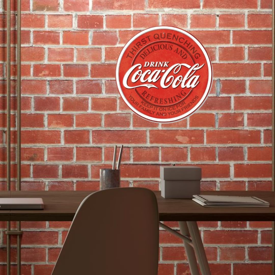 Desperate Enterprises Coca-Cola Family & Friends Fully Embossed Steel Sign - Vintage Coca Cola Merchandise And Gifts - Nostalgic