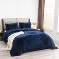 Yusoki Faux Fur King Blanket(Navy Blue,90'' X 104''),Whithout Pillows,Winter Lightweight Plush Fuzzy Soft Cozy Microfiber Comfy