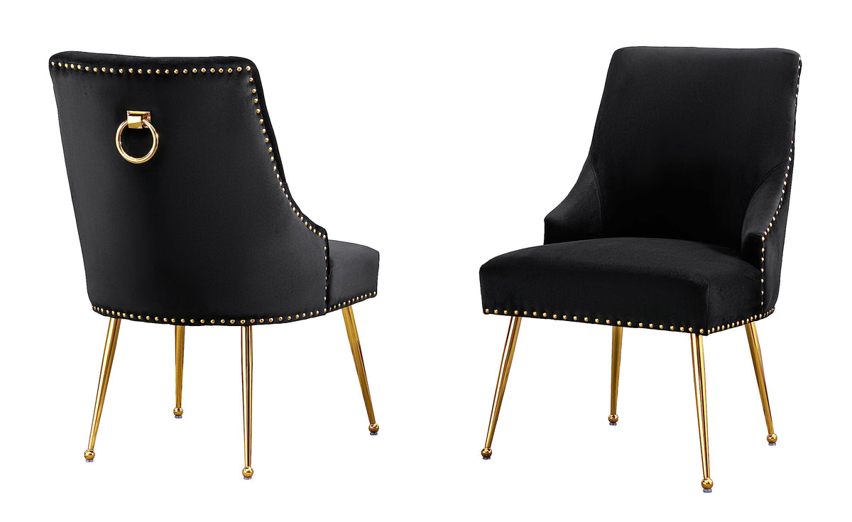 Best Quality Furniture Sc356 Dining Chairs, Black/Gold