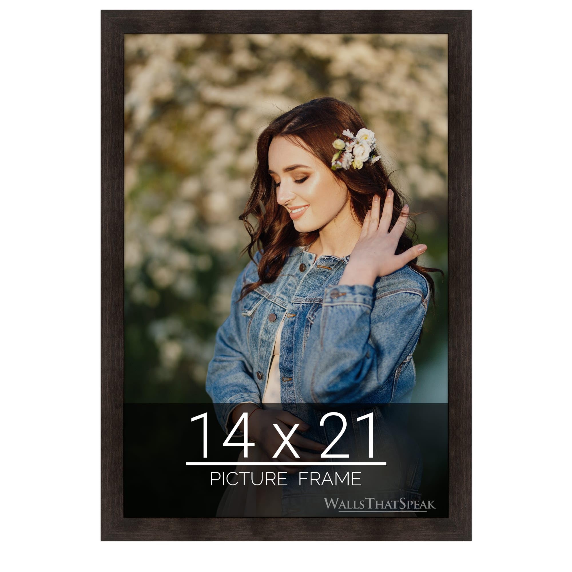 wallsthatspeak 14x21 Espresso Brown Picture Frame for Puzzles Posters Photos or Artwork
