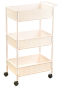 Nayasa Rope Multipurpose Foldable Trolley Basket With Wheels_Cream (Np4525_Cream)