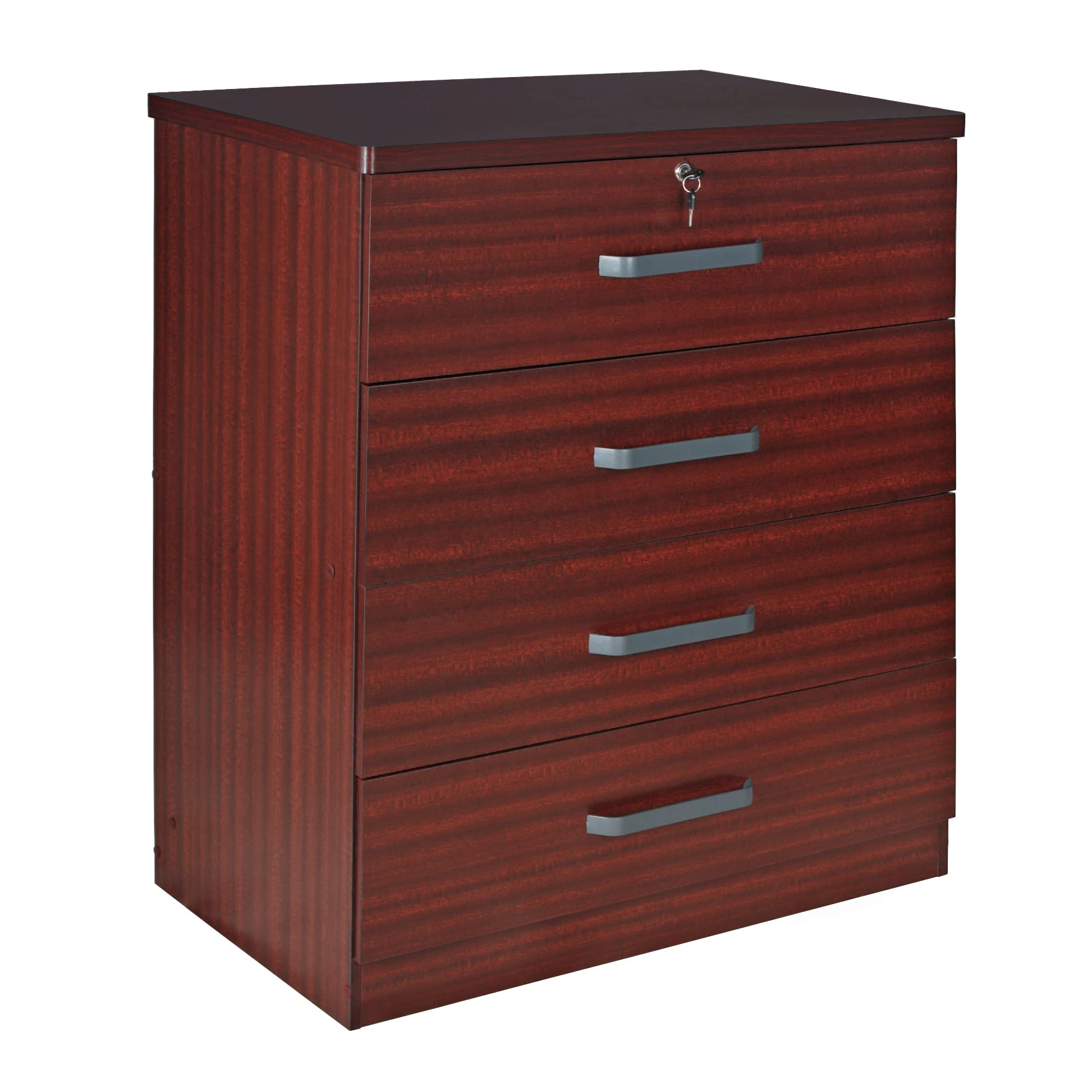 Better Home Products Carell Furniture Super Jumbo 4 Drawer Storage Chest Dresser in Mahogany