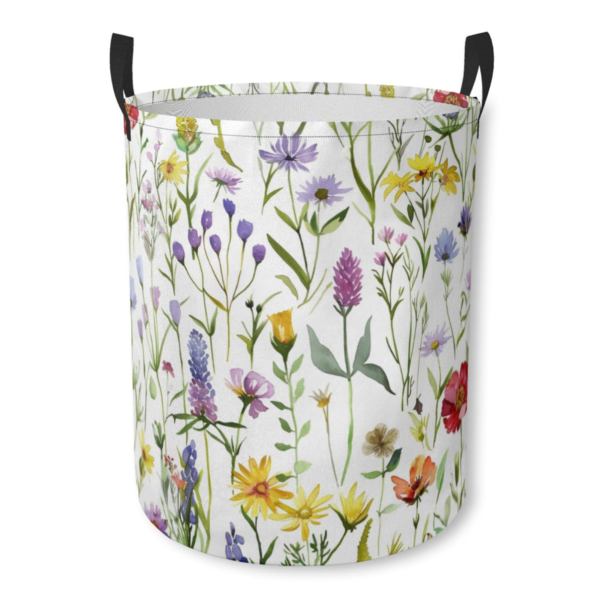 Wildflower Meadow Laundry Basket Foldable Laundry Hamper with Handles