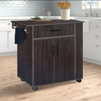 Woodpeckers Furniture And Mattress Shelby Rolling Kitchen Cart with Storage Cabinet (Tobacco)