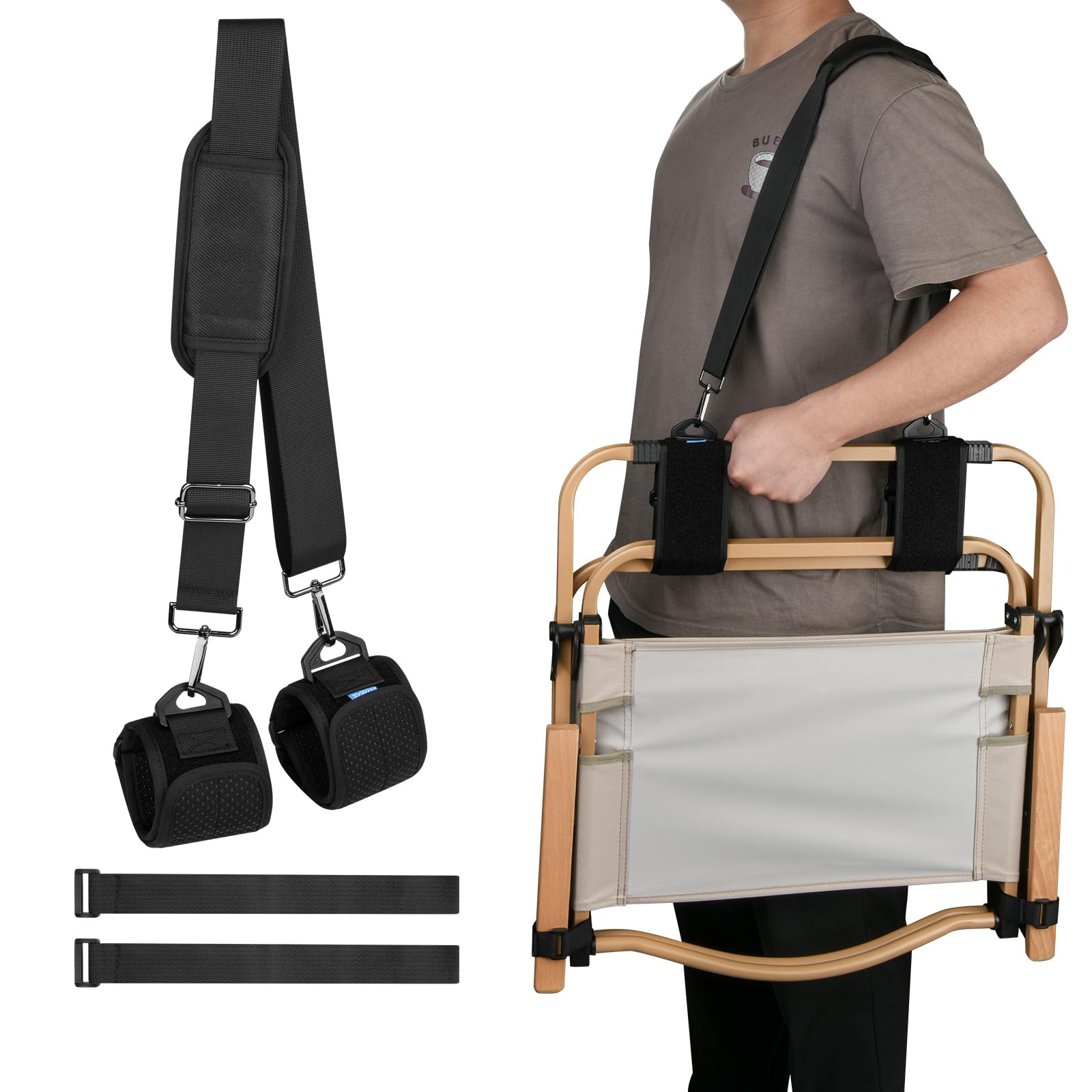 Xxerciz Carry Strap For Beach Chair Folding Chair, Adjustable Shoulder Strap For Camp Chair, Replacement Carry Strap For Beaches, Camping, Backpacking, Picnics And Other Items