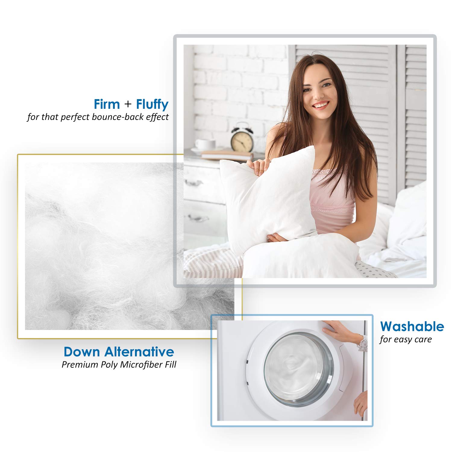 Nestl 26X26 Pillow Inserts - Throw Pillow Insert 26X26, 2 Pack Euro Pillows 26X26, Decorative Euro Pillow Insert 26X26 White, 26 X 26 Pillow Insert, Lumbar Pillow Insert For Bed And Couch