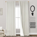 PANELSBURG 92 Inch Long Blackout Curtains 2 Panels Set,Linen Back Tab Pleated Room Darkening Curtains for Bedroom Living Room,Cr