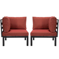 Hamilton Aluminum Patio 2-Piece Corner Seat With Cushions in Red