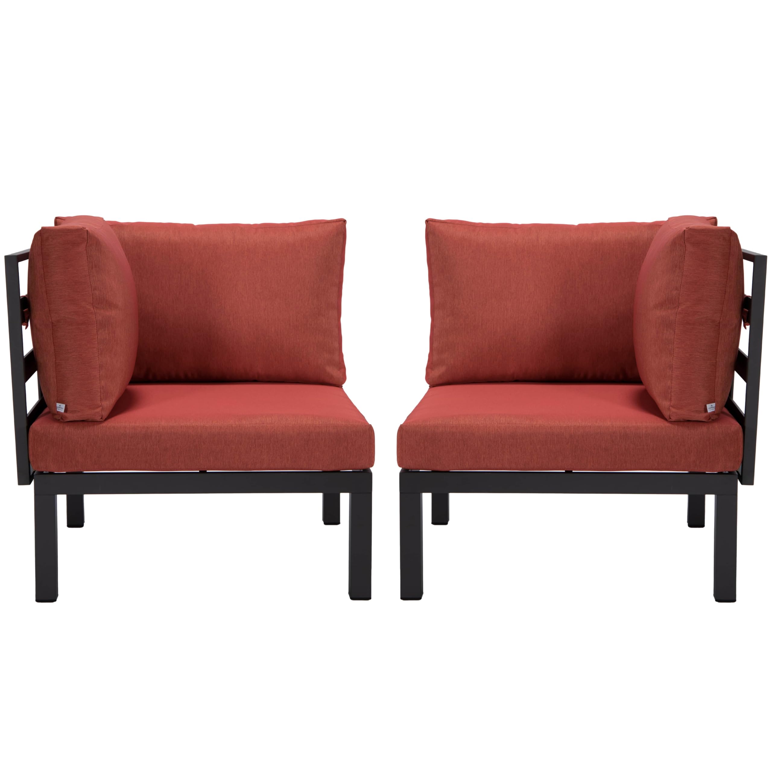 Hamilton Aluminum Patio 2-Piece Corner Seat With Cushions in Red