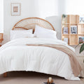 Weigelia Full Size Comforter White Modern 3Pcs Microfiber Full Size Comforter Sets For All Season Comforter For Men, Women And G