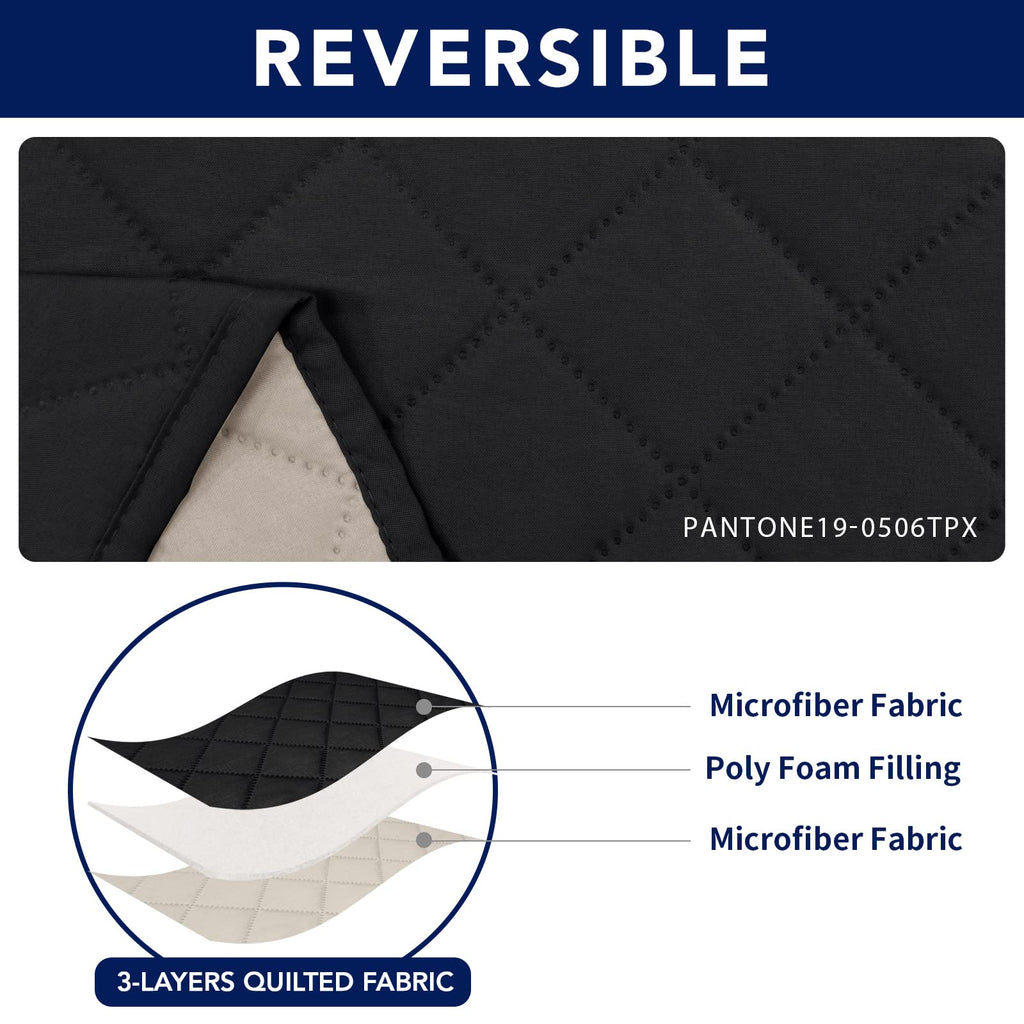Purefit Water Resistant Reversible Sofa Covers For Reclining Sofa 2 Seat - Non Slip Split Recliner Couch Cover For Double Reclin