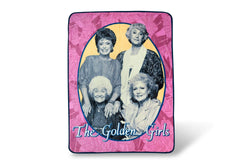 Just Funky The Golden Girls Portrait Fleece Throw Blanket | Features A Portrait Of The Smiling Cast | Large Golden Girls Blanket