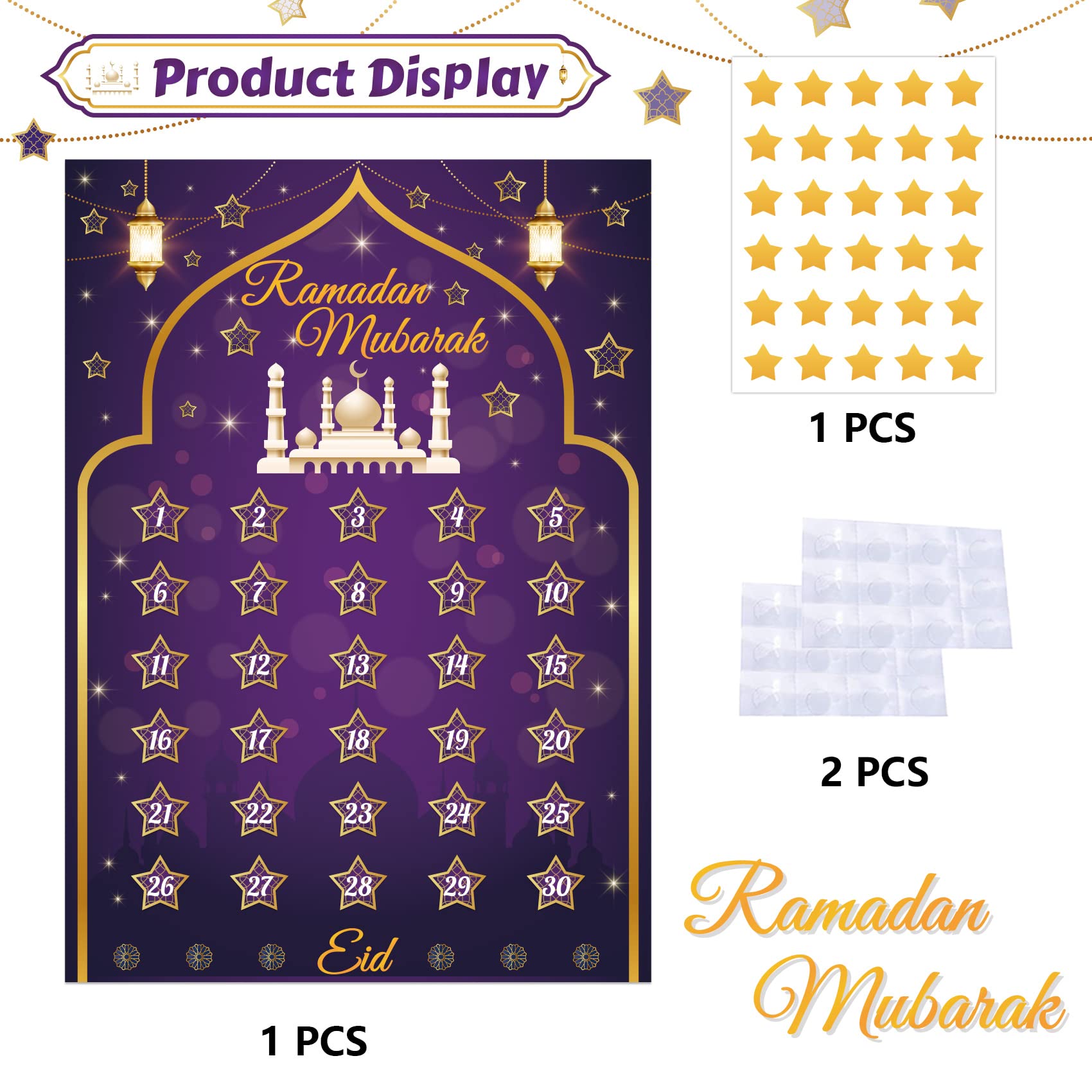 Ramadan Calendar 2024 Ramadan Decorations For Home Eid Activities For Kids Reusable Ramadan Decor Eid Mubarak Poster Ramadan Adv