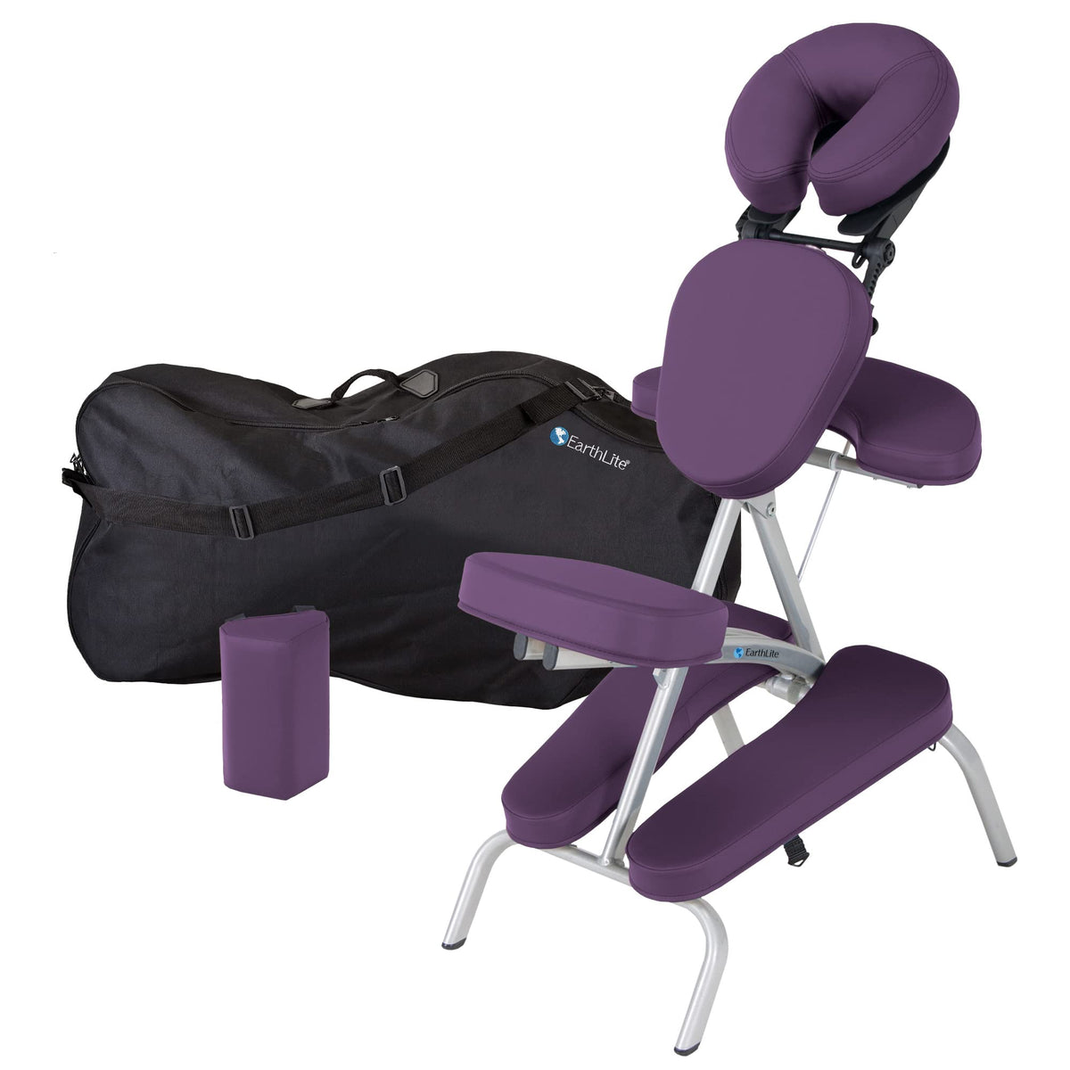 EARTHLITE Portable Massage Chair Package VORTEX - Portable, Compact, Strong and Lightweight incl. Carry Case, Sternum Pad & Stra