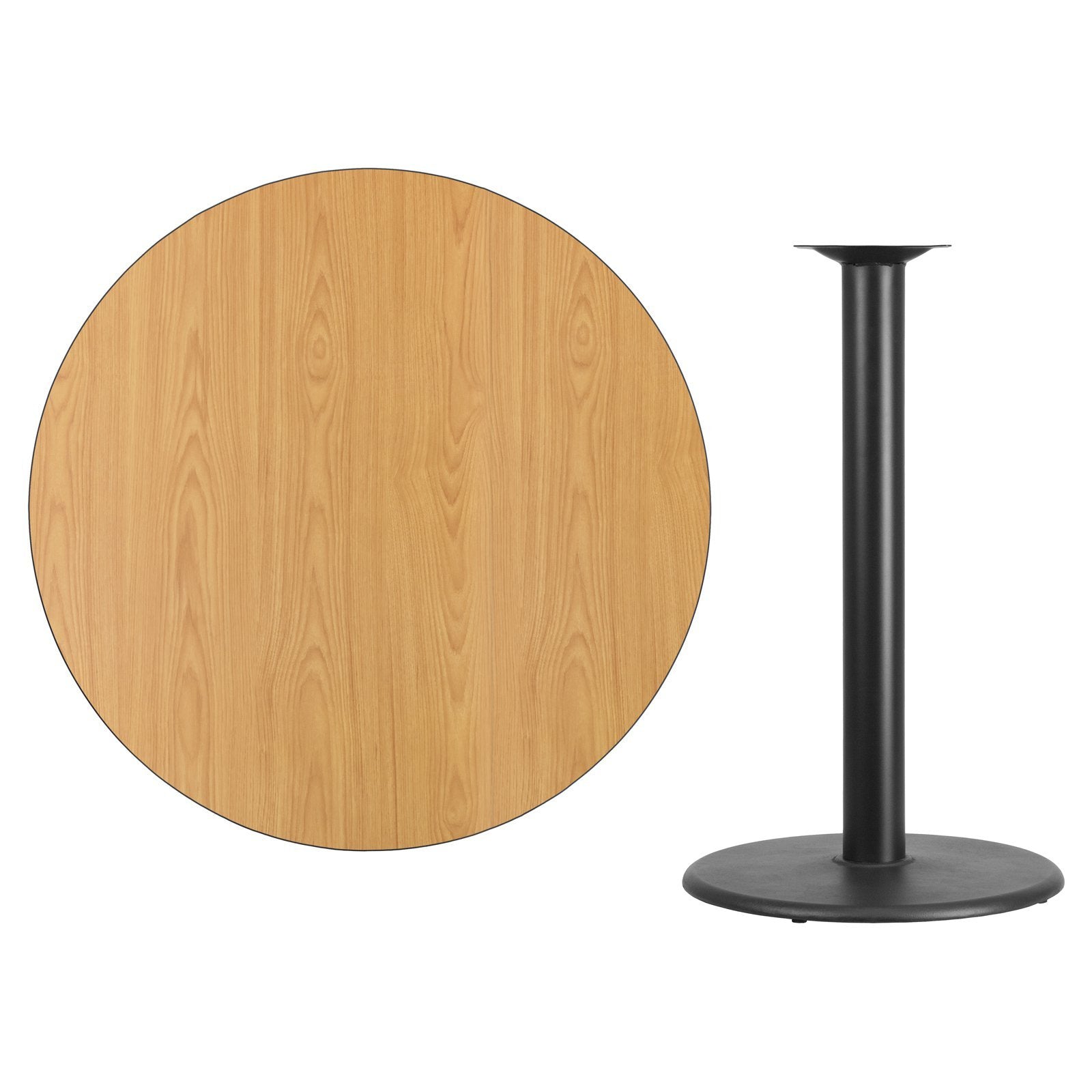 Flash Furniture Stiles 42'' Round Mahogany Laminate Table Top With 24'' Round Bar Height Table Base