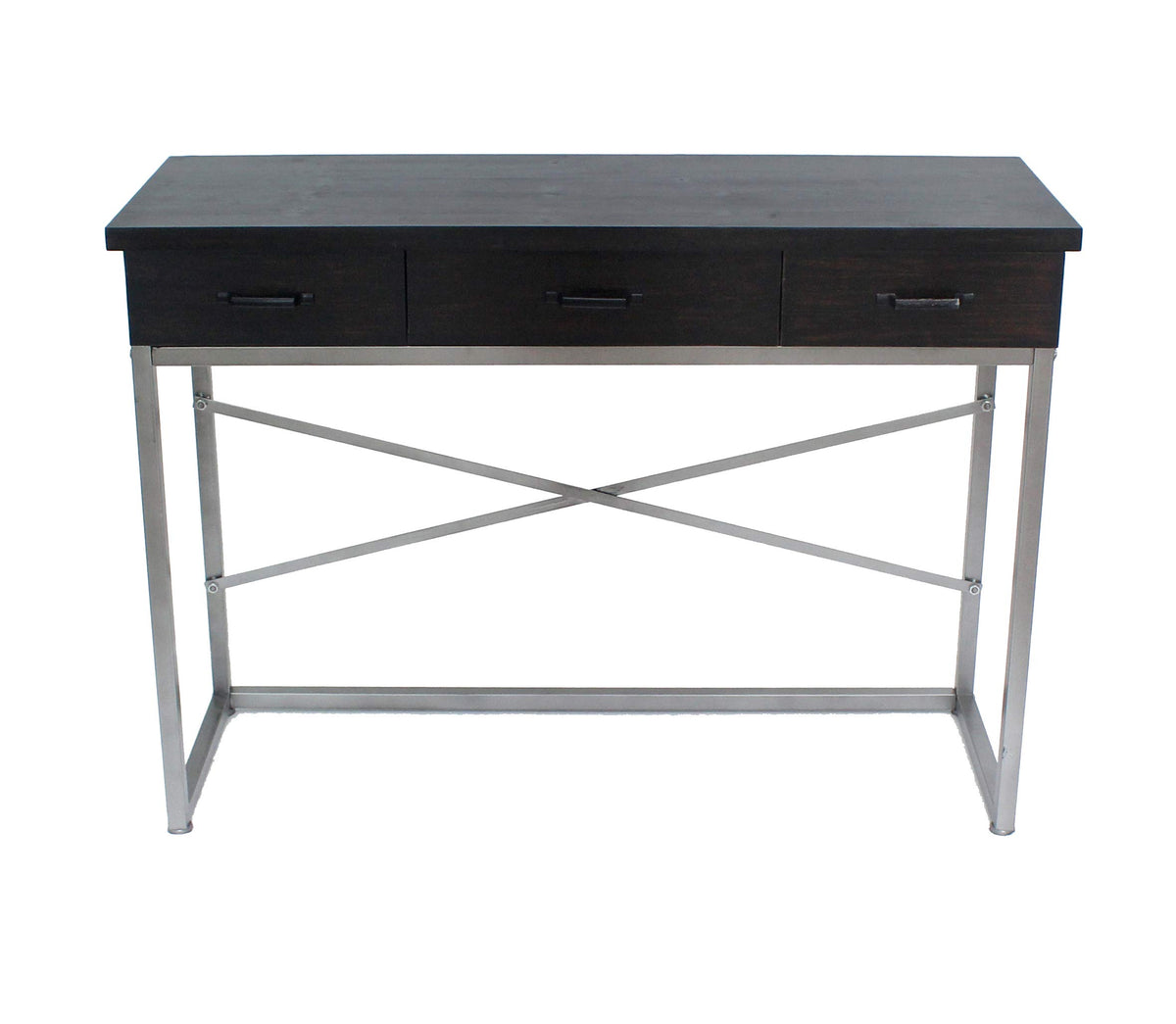 HomeRoots Wood 32' X 16' X 45' Charcoal 3 Drawer Console Table