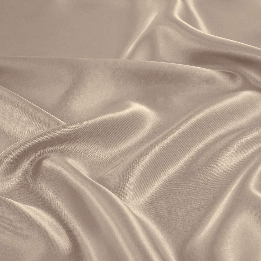 Treely 4 Piece Satin Sheets Twin Size Silky Smooth Taupe Satin Sheet Set With Deep Pocket, Satin Fitted Sheet, Flat Sheet, 2 Sat