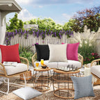 Otostar Pack Of 4 Outdoor Waterproof Throw Pillow Covers Decorative Pillow Covers Square Patio Balcony Pillowcases Cushion Case