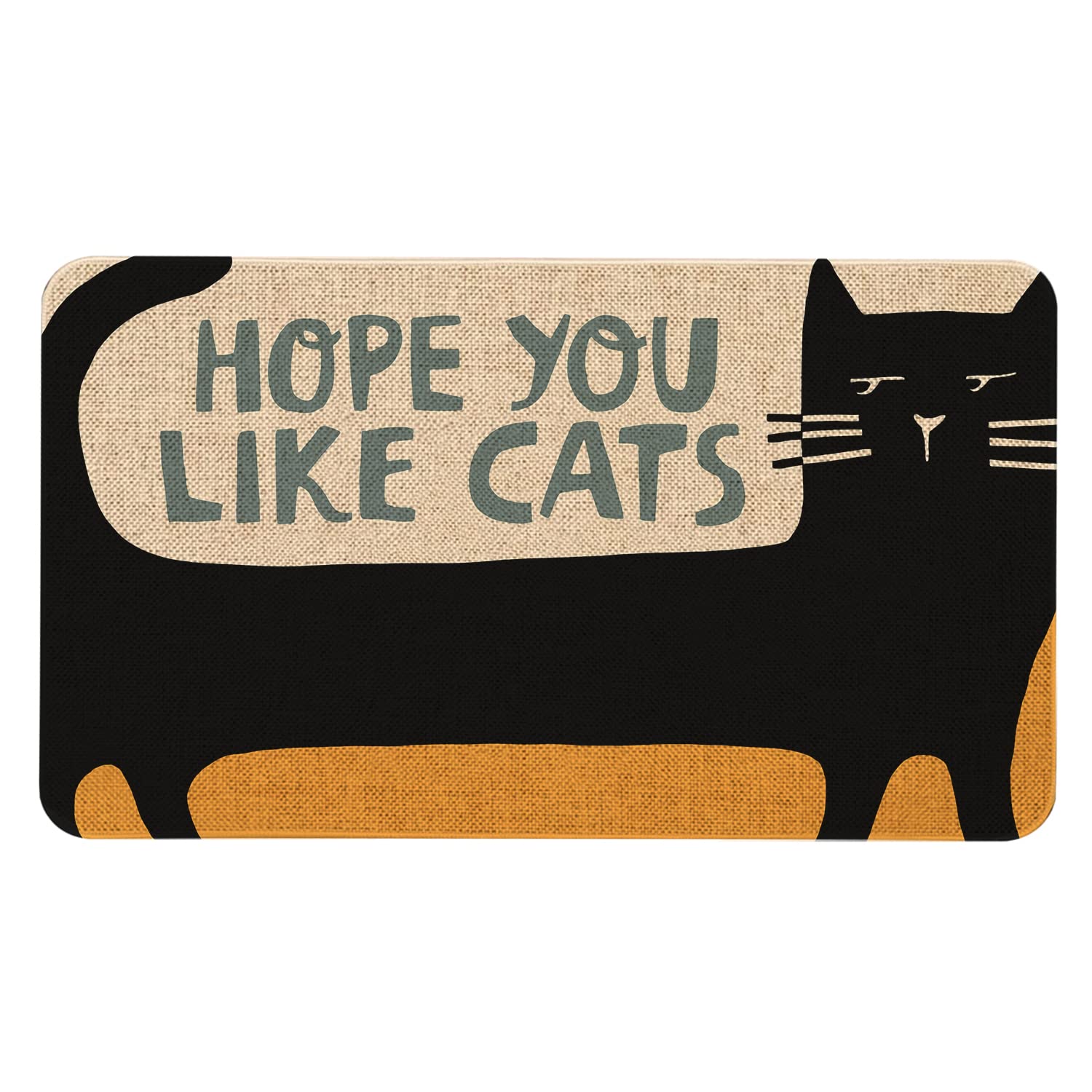 Roszwtit Cat Front Door Mat 30 X 17 Inch Black Cat Doormat Indoor Outdoor Funny Floor Mat Non Slip Rubber Hope You Like Cats Wel