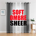 G2000 Sheer Curtains & Drapes 95 Inches Long Grey and White Ombre Curtains for Bedroom Living Room Window Curtains Light Filteri